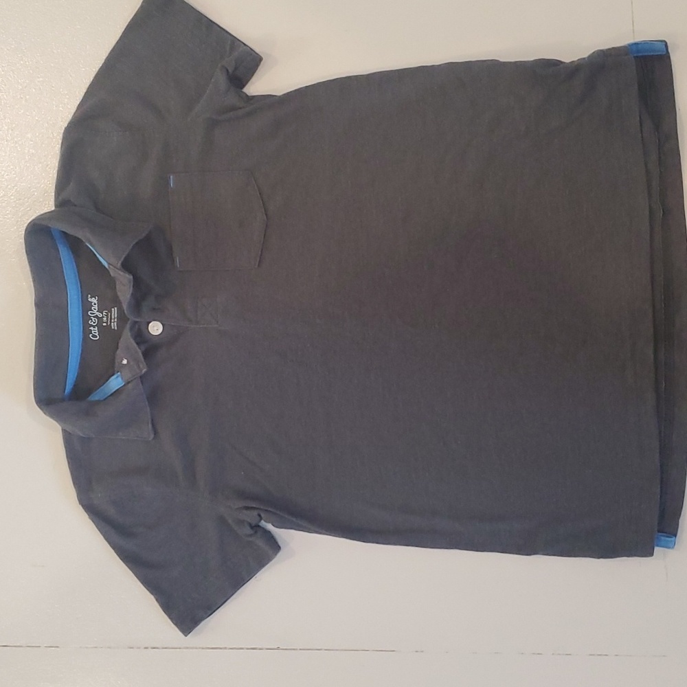 Cat and Jack Boys S (6-7) Grey Polo Short Sleve Top